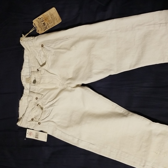 Ralph Lauren Slim Fit NWT White RRL 27x34 Vintage Distressed - Picture 5 of 17